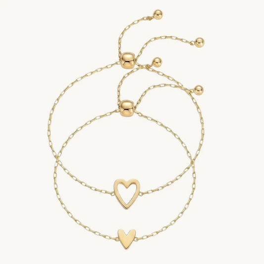 Mother Daughter Matching Heart Bracelet
